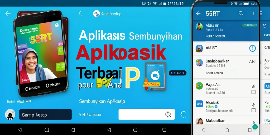 Antarmuka aplikas 55RT untuk menyembunyikan aplikasi dengan mudah.