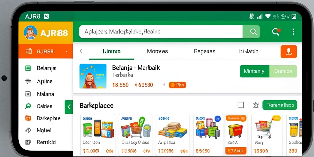 Tampilan antarmuka aplikasi AJR88 yang modern dan user-friendly.