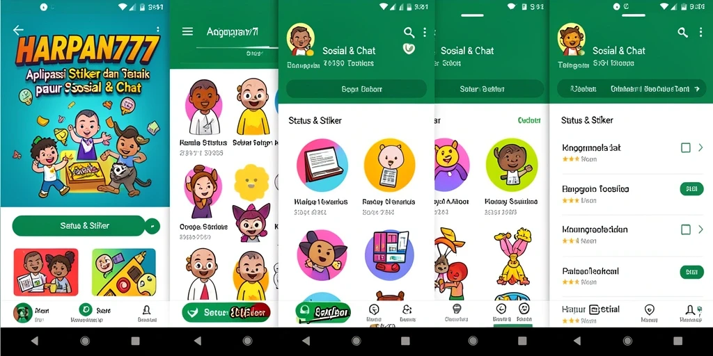 Antarmuka menarik dan beragam stiker untuk komunikasi lebih seru.