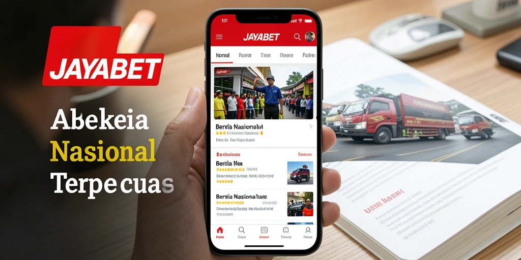 Tampilan aplikasi JAYABET yang menampilkan berita terkini dan menarik.
