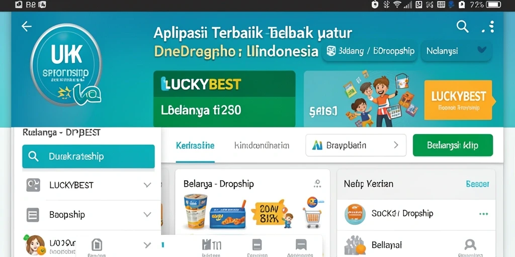 Tampilan antarmuka LUCKYBEST yang menarik dan fungsional untuk berbelanja.