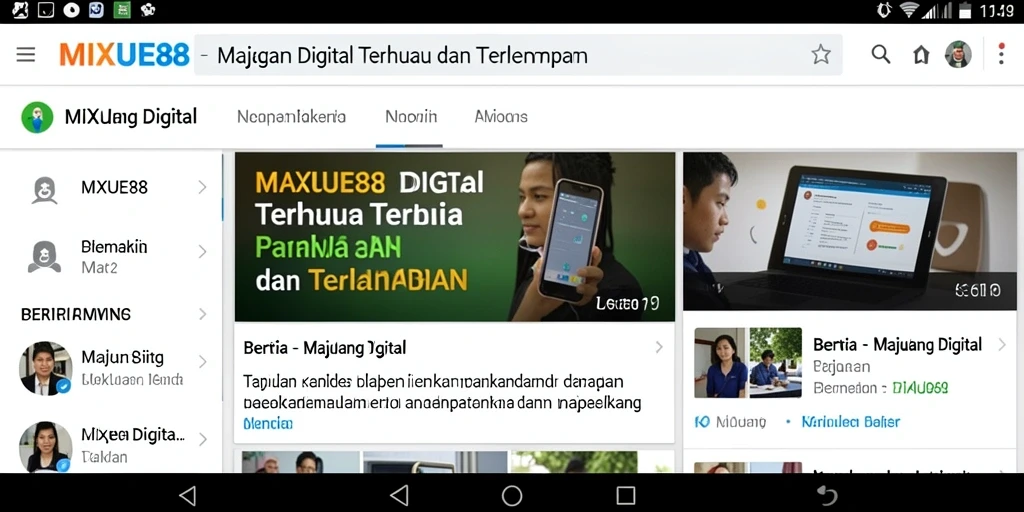 Tampilan antarmuka aplikasi Majalah Digital MIXUE88 yang menarik dan informatif.