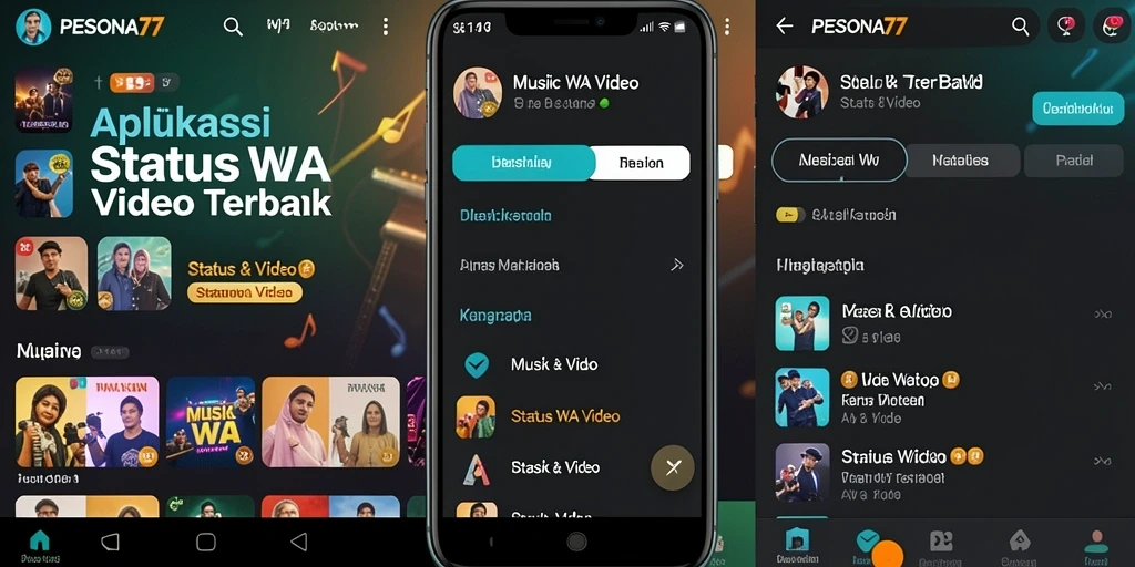 Tampilan antarmuka PESONA77 yang menawan untuk Status WA Video.