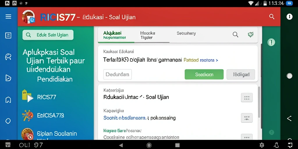 Antarmuka RICIS77 yang menarik dan fungsional untuk soal ujian.