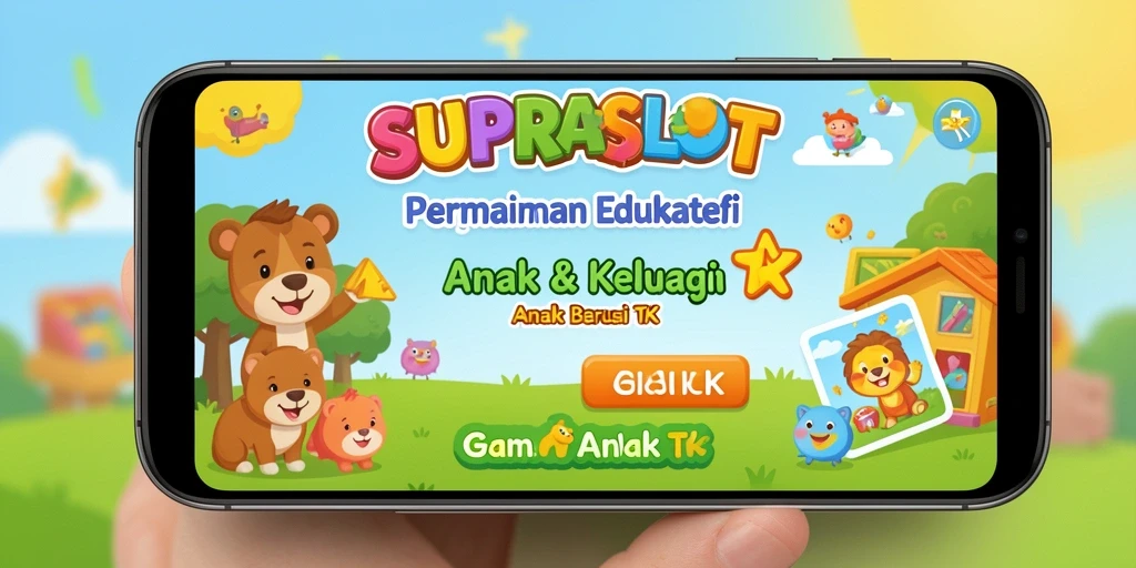 Tampilan antarmuka aplikasi SUPRASLOT yang ceria dan edukatif.