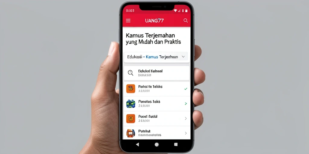 Antarmuka pengguna UANG77 yang sederhana dan fungsional.